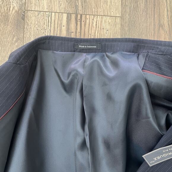 Wilke-Rodriguez Suit Separate Jacket 48R Modern Fit wool Navy Stripe blazer - Picture 7 of 7